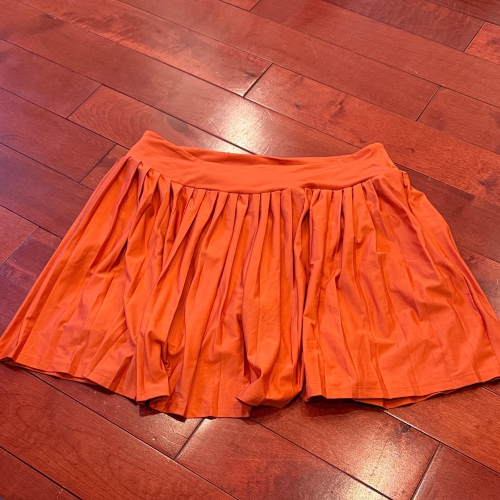 Adidas Orange Golf Pleated Skirt, Size S